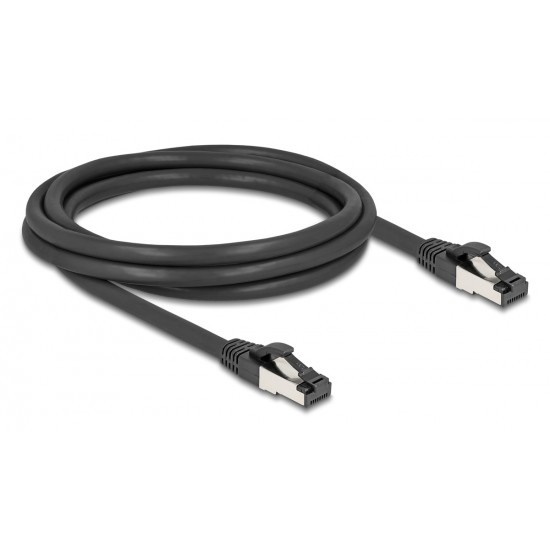 DELOCK καλώδιο δικτύου 80572, CAT 8.1 S/FTP, copper, 2000MHz, 2m, μαύρο