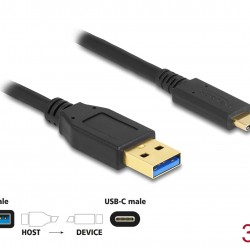 DELOCK καλώδιο USB-C σε USB 84006, 10Gbps, 3m, μαύρο