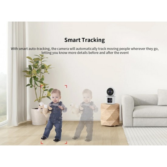 VSTARCAM smart κάμερα CB90DR, 2MP, dual lens, WiFi, PTZ, SD, 5200mAh backup battery