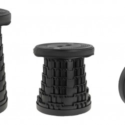 HOME USE πτυσσόμενο καρεκλάκι HUH-0262 με μαξιλάρι, αντοχή έως 250kg, 25.5x45.5cm, μαύρο