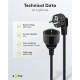 GOOBAY μπαλαντέζα προέκταση ρεύματος 93095, schuko, 3x 1.5mm², 10m, μαύρη