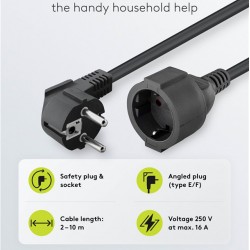 GOOBAY μπαλαντέζα προέκταση ρεύματος 93095, schuko, 3x 1.5mm², 10m, μαύρη