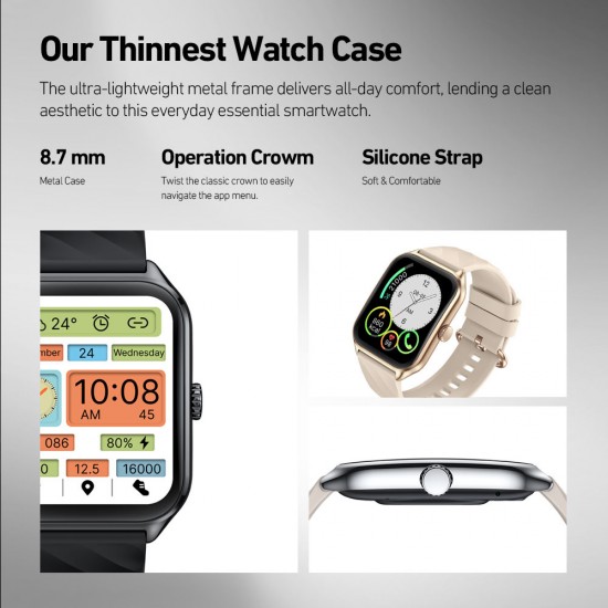 ZEBLAZE smartwatch GTS 4, heart rate, 1.94" AMOLED, IP68, μαύρο