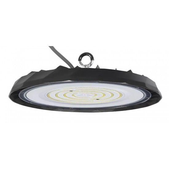 POWERTECH LED φωτιστικό καμπάνα PT-1557, 100W, 6500K, Φ30x4cm, IP65, μαύρο