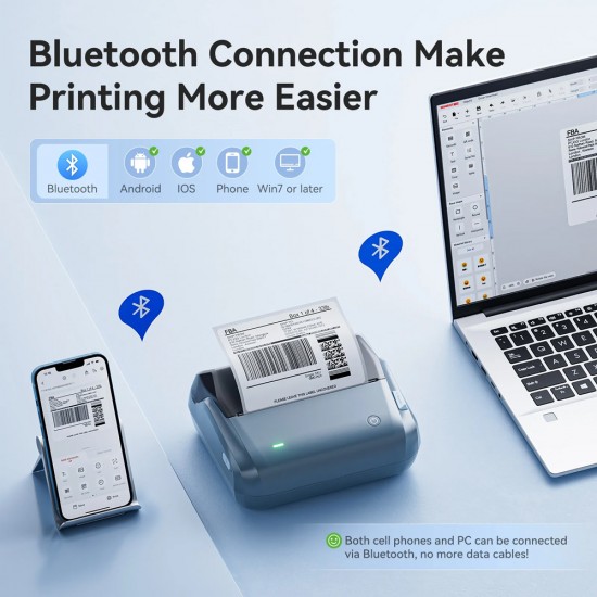 NIIMBOT smart θερμικός εκτυπωτής ετικετών B4, 203dpi, Bluetooth, μπλε