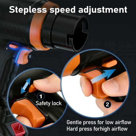 KINZIR ηλεκτρικό air duster AD61, 800W, 2000mAh, Brushless, μαύρο