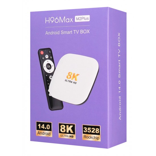 H96 MAX TV Box M2 Plus, 8K, 4/32GB, WiFi 6, Bluetooth, Android 14
