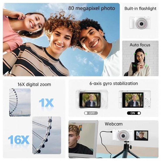 SJCAM compact φωτογραφική μηχανή ZV200, 12MP, 16x ψηφιακό zoom, μαύρη