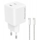 POWERTECH φορτιστής τοίχου PT-1577 με καλώδιο, USB-C, 65W, GaN, AVS, λευκός