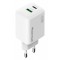 POWERTECH φορτιστής τοίχου PT-1551, USB/USB-C, 45W, GaN, AVS, λευκός