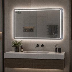 BRUNO καθρέφτης μπάνιου LED BRN-0285, οριζόντιος & κάθετος, 24W, 60x80cm, IP67