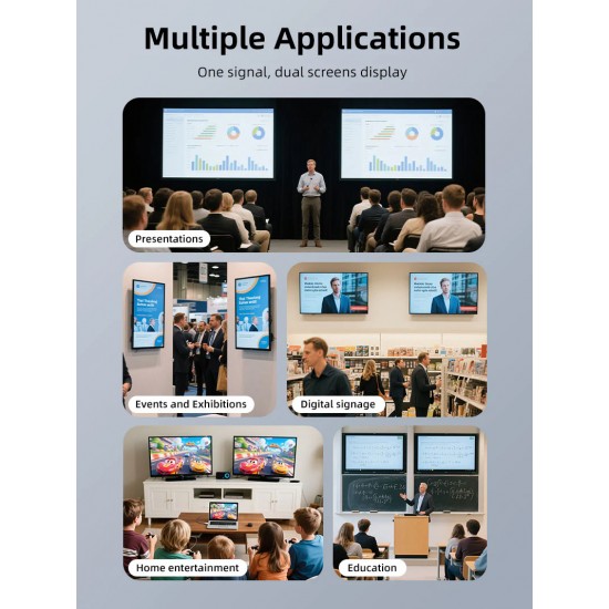 CABLETIME HDMI splitter CT-HSP4K2-AG, 1 σε 2, 4K/60Hz, uni-directional, γκρι