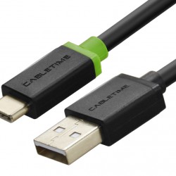 CABLETIME καλώδιο USB-C σε USB CT-U32-CMAMG, 3A, 480Mbps, 2m, μαύρο