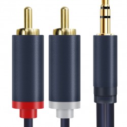 CABLETIME καλώδιο ήχου 3.5mm σε 2x RCA CT-AV303-H12G, 10m, μπλε