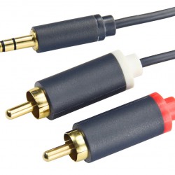 CABLETIME καλώδιο ήχου 3.5mm σε 2x RCA CT-AV303-H12G, 10m, μπλε