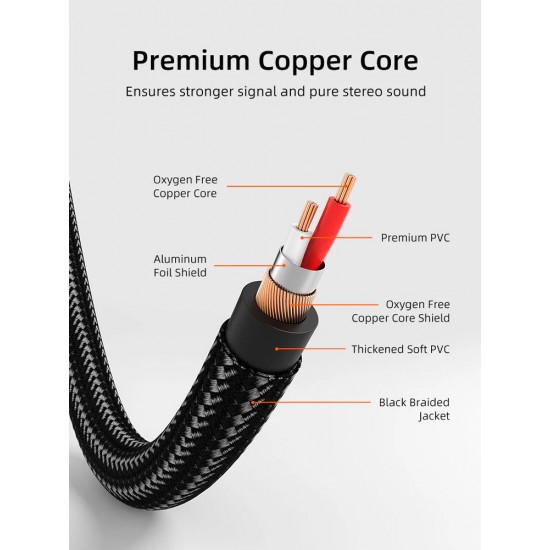 CABLETIME καλώδιο ήχου 2x RCA σε 2x RCA CT-RCA, 3m, μαύρο