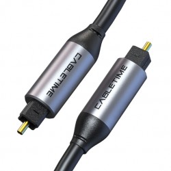 CABLETIME καλώδιο ήχου Toslink CT-AV380-P04GN, gold plated, 5mm, 5m, μαύρο