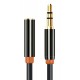CABLETIME καλώδιο προέκτασης ήχου 3.5mm CT-AV311-P11FG, gold plated, 0.5m, μαύρο