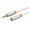 CABLETIME καλώδιο προέκτασης ήχου 3.5mm CT-AV311-P12G, gold plated, 0.5m, λευκό