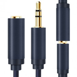 CABLETIME καλώδιο προέκτασης ήχου 3.5mm CT-AV302-H11G, gold plated, 10m, μπλε