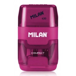 MILAN ξύστρα μολυβιών με κάδο & γόμα 1204703116, ροζ