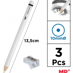MP ξυλομπογιά PA1102 με ξύστρα, 5mm μύτη, στρογγυλό, λευκό, 2τμχ