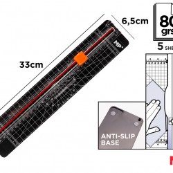 MP κόφτης χαρτιού PA1104, επιτραπέζιος, 30cm, μαύρος