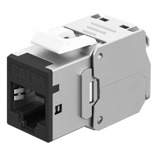 GOOBAY Keystone module RJ45 77943, CAT 6A STP, slim, toolfree, ασημί/μαύρο