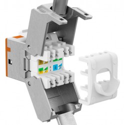 GOOBAY Keystone module RJ45 77947, CAT 6A STP, slim, toolfree, ασημί/πορτοκαλί