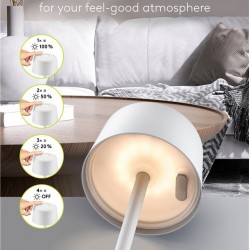GOOBAY επιτραπέζιο φωτιστικό 77676, 3000K, dimmable, επαναφορτιζόμενο, λευκό