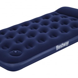 BESTWAY φουσκωτό στρώμα 67224 με ενσωματωμένη τρόμπα & μαξιλάρι, μονό, 188x99x28cm, μπλε