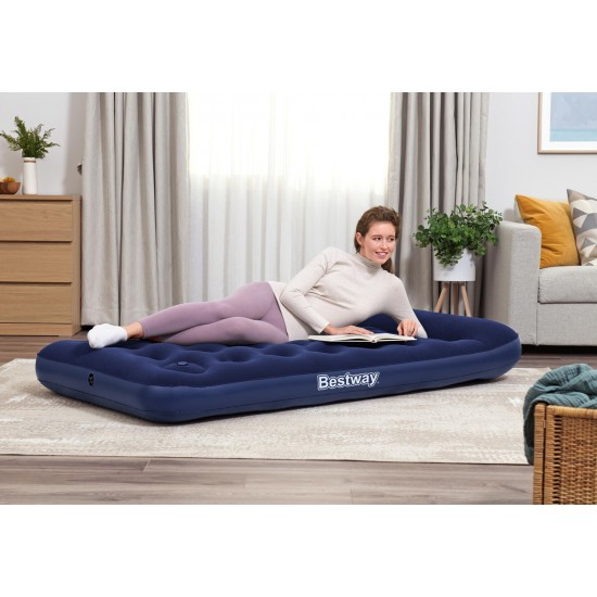 BESTWAY φουσκωτό στρώμα 67224 με ενσωματωμένη τρόμπα & μαξιλάρι, μονό, 188x99x28cm, μπλε