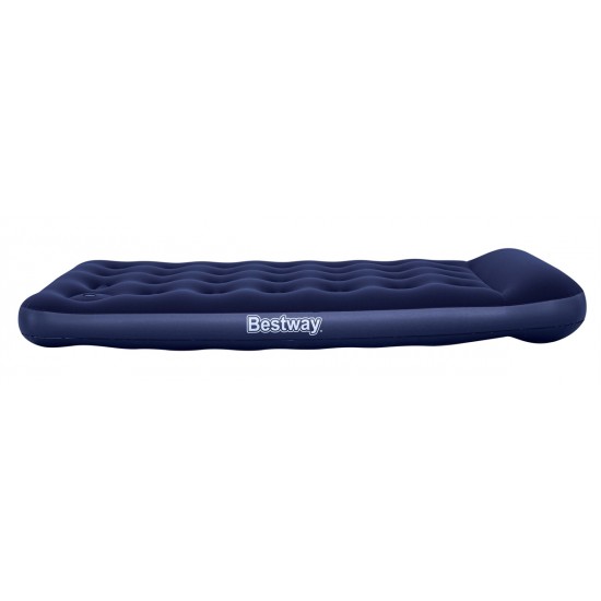 BESTWAY φουσκωτό στρώμα 67224 με ενσωματωμένη τρόμπα & μαξιλάρι, μονό, 188x99x28cm, μπλε