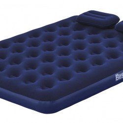 BESTWAY φουσκωτό στρώμα 67374 με τρόμπα & 2x μαξιλάρια, διπλό, 203x152x22cm, μπλε