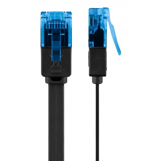 GOOBAY καλώδιο δικτύου 96301, CAT 6A U/UTP, flat, 500MHz, Copper, 0.50m, μαύρο