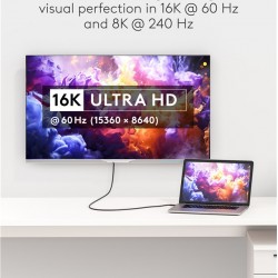 GOOBAY καλώδιο HDMI 2.2 80092, 16K/60Hz, 96 Gbps, 1.5m, μαύρο