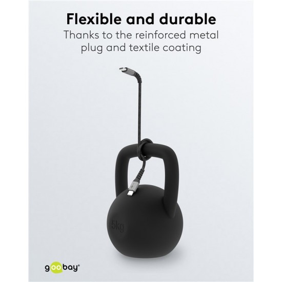 GOOBAY καλώδιο USB-C 49303, 60W, 480Mbps, 2m, μαύρο