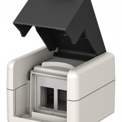 GOOBAY κυτίο για 2x Keystone modules 79169, εξωτερικού χώρου, IP44, λευκό/μαύρο