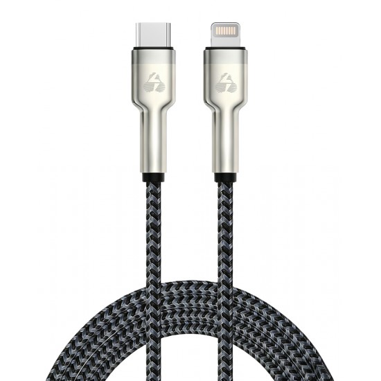 POWERTECH καλώδιο Lightning σε USB-C PTR-0200, PD 27W, 480Mbps, 1m, μαύρο/γκρι
