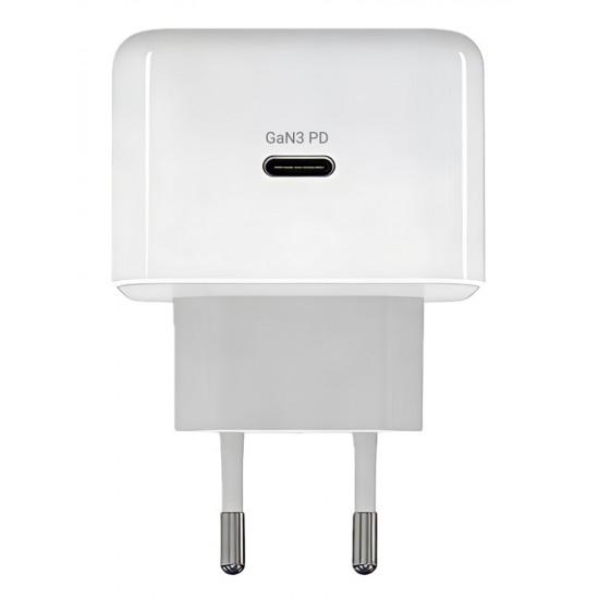 POWERTECH φορτιστής τοίχου PT-1581 με καλώδιο, USB-C, 40 έως 60W, GaN, AVS, λευκός