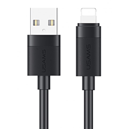 USAMS καλώδιο Lightning σε USB SJ778, 2.4A, 480Mbps, 1m, μαύρο