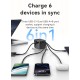 USAMS φορτιστής/αντάπτορας πρίζας CC310, 2x USB & 3x USB-C, universal, 70W, μαύρος