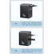 USAMS φορτιστής/αντάπτορας πρίζας CC310, 2x USB & 3x USB-C, universal, 70W, μαύρος