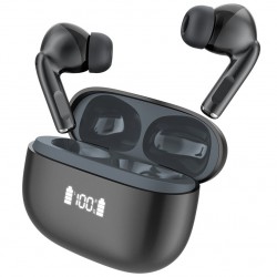 CELEBRAT earphones με θήκη φόρτισης W72, True Wireless, 10mm, 33/380mAh, ANC & ENC, μαύρα