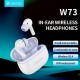 CELEBRAT earphones με θήκη φόρτισης W73, True Wireless, 13mm, 33/380mAh, λευκά