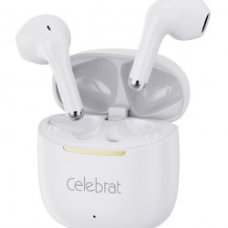 CELEBRAT earphones με θήκη φόρτισης W79, True Wireless, 13mm, 30/300mAh, λευκά