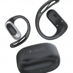 CELEBRAT earphones με θήκη φόρτισης W77, OWS, 12mm, 40/400mAh, μαύρα