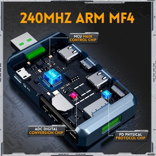 FNIRSI USB tester φόρτισης FNB48P, USB/micro USB/USB-C
