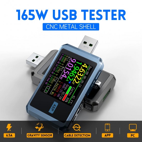 FNIRSI USB tester φόρτισης FNB48P, USB/micro USB/USB-C