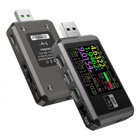 FNIRSI USB tester φόρτισης FNB48P, USB/micro USB/USB-C